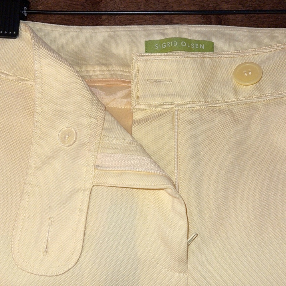 NWT Sigrid Olsen Yellow Sun fruit Banana Mixed Cotton Blend Pant Sz. 6 - Picture 9 of 17